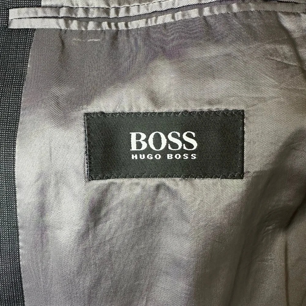 Hugo Boss Dark Grey Notched Lapel Mens Blazer Size US 44